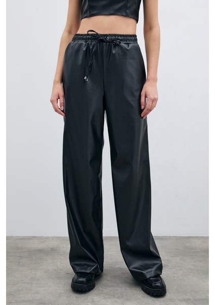 Salaş Deri Pantolon - Siyah indirimleri