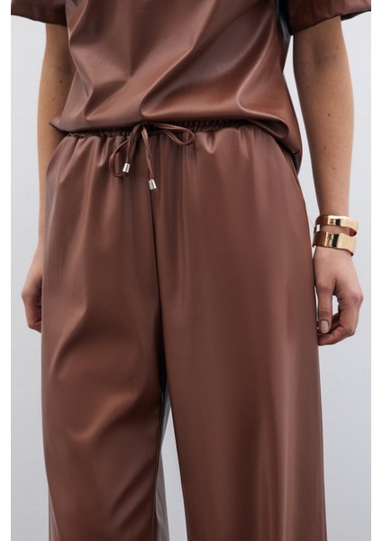 Salaş Deri Pantolon - Kahve indirimleri