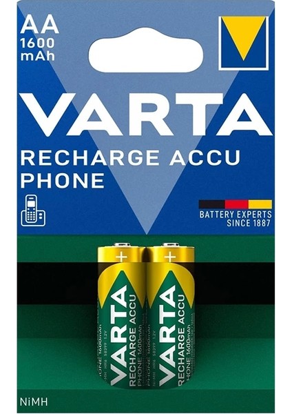 Varta Nı-Mh 1.2V 1600 Mah Hr6 Aa Şarjlı 2li Kalem Pil (4172)