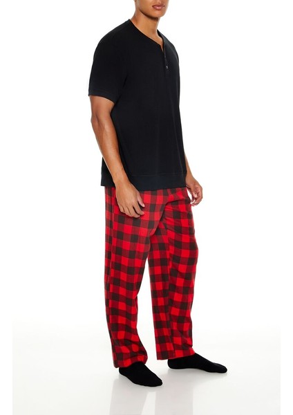 Ekose Desenli Flanel Pijama Altı