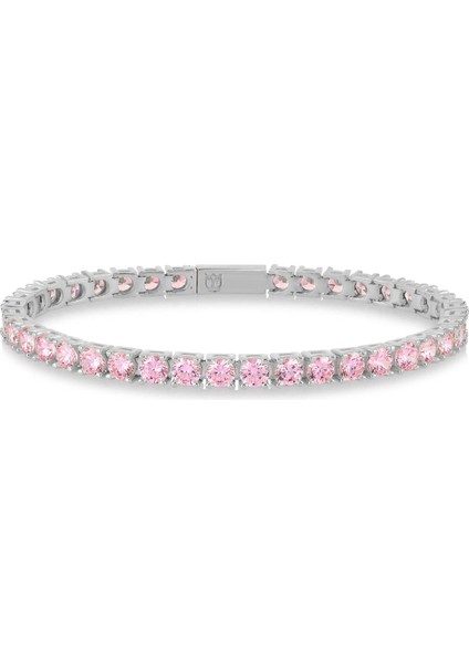 Pink Zirconia Taşlı Su Yolu Bileklik