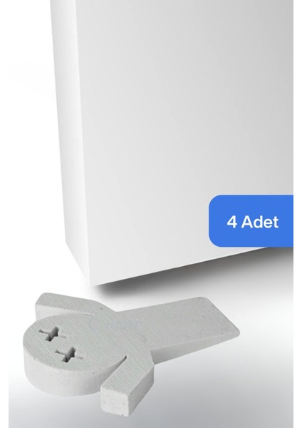 Kapı Stoperi Beyaz Renk Dekoratif Kapı Tutucu Durdurucu 4 Adet Model 3