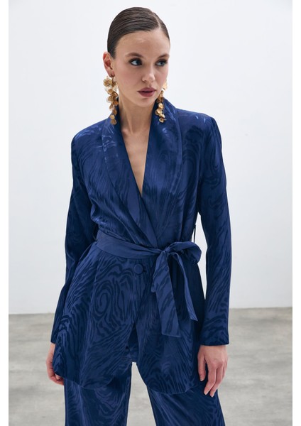 Kuşaklı Uzun Ceket - Lacivert fiyatları