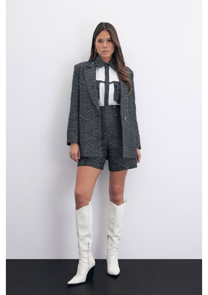 Klasik Tüvit Ceket - Sax Mavi