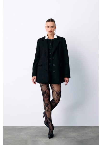 Düğmeli Süet Ceket - Siyah fiyatları