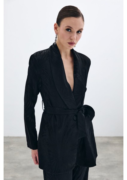 Kuşaklı Uzun Ceket - Siyah fiyatları