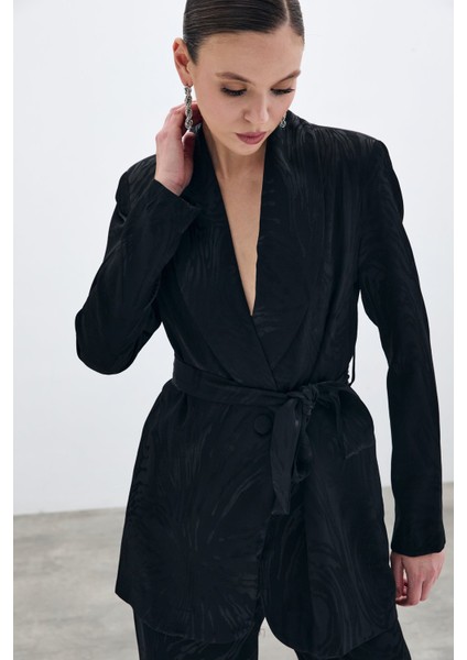 Kuşaklı Uzun Ceket - Siyah fırsatları