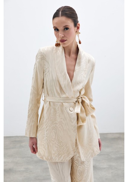 Kuşaklı Uzun Ceket - Taş fiyatları