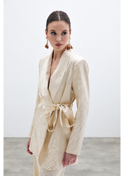 Kuşaklı Uzun Ceket - Taş modelleri