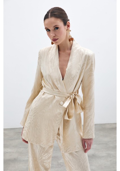 Kuşaklı Uzun Ceket - Taş fırsatları