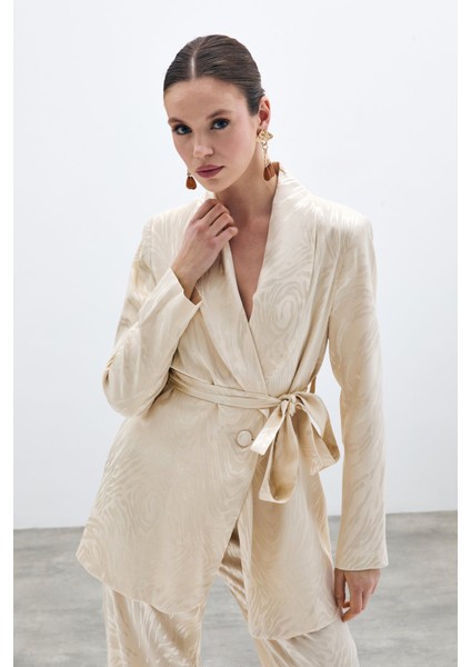 Kuşaklı Uzun Ceket - Taş indirimleri