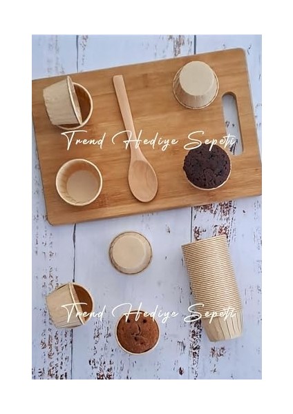 50'li Mini Boy Kraft Muffin Cupcake Kalıbı 45X35 mm Kek Kalıbı, Safari Konsept, Airfryer Uyumlu
