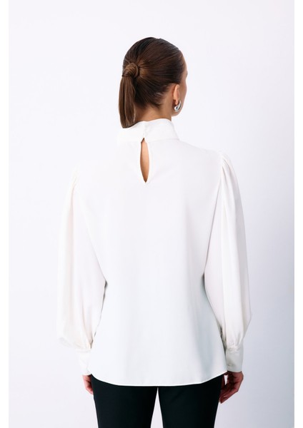 Nervür Detaylı Bluz - Ekru indirimleri