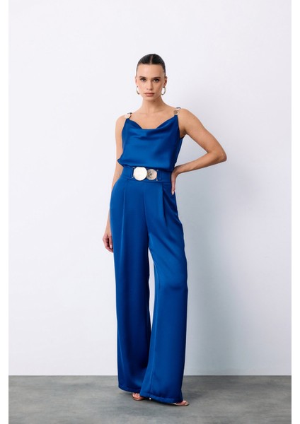 Salaş Krep Saten Pantolon - Sax Mavi modelleri