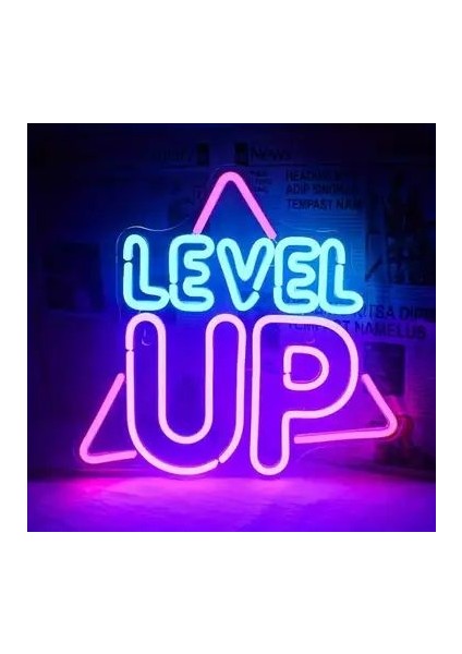 Level Up Neon LED Işıklı Tablo