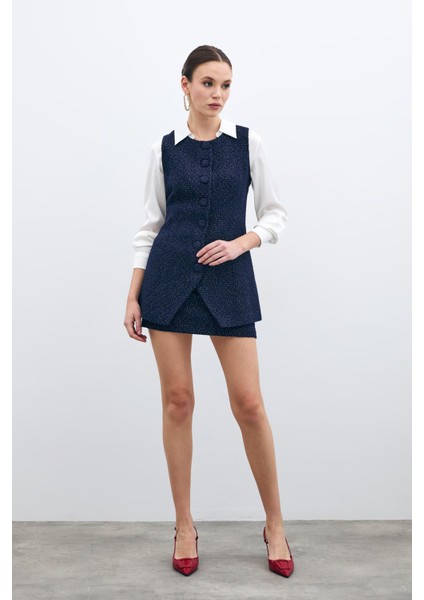 Düğmeli Tüvit Yelek - Lacivert modelleri