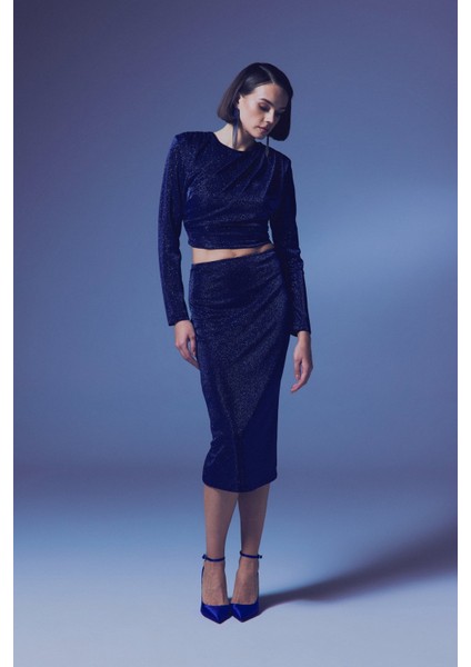 Parlak Kalem Etek - Sax Mavi