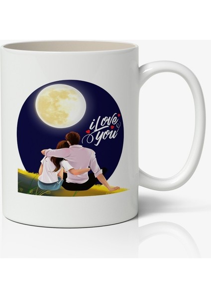 I Love You Baskılı Kahve Kupa Bardak