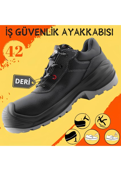 Iş Ayakkabısı Su Itici Deri 42 Numara Çelik Demir Burunlu Inşaatçı Tekstil Güvenlik Ayakkabı