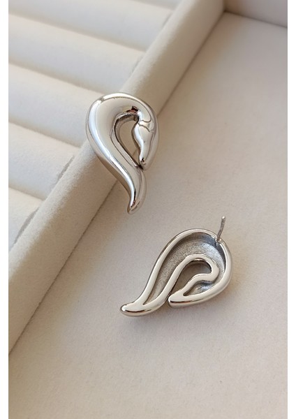 Kuğu Figür Silver Modern Günlük Elbise Küpe fırsatları