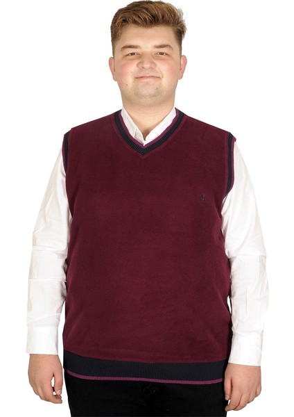 Mode Xl Büyük Beden Erkek Süeter Vanize Selanik 20547 Mürdüm