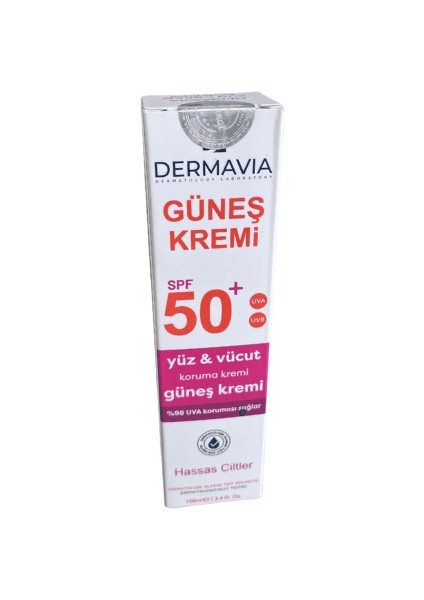 Dermavıa SPF50+ Güneş Kremi Hassas Ciltler 100 ml