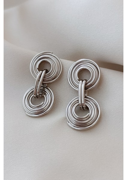 Silver Işlemeli Halka Tasarım Küpe Günlük Abiye Küpe modelleri