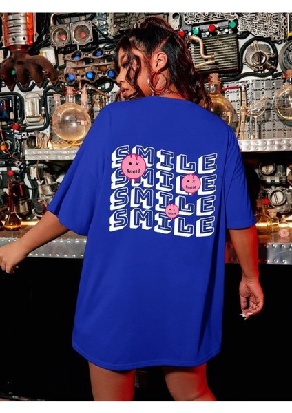 Saks Oversize T-Shirt Smile Baskılı indirimleri