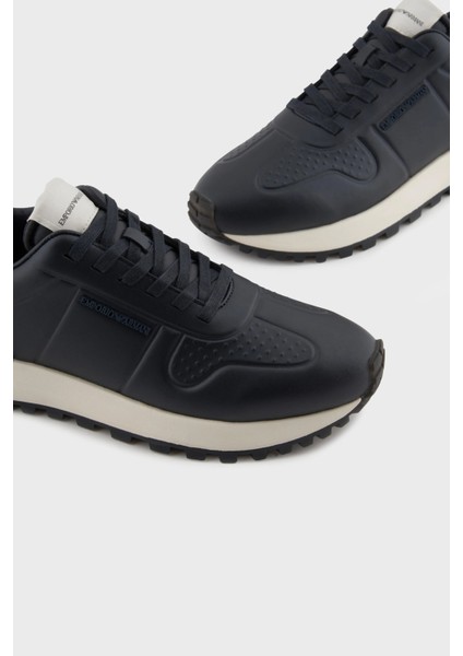 Logolu Deri Sneaker Ayakkabı Erkek Ayakkabı X4X684 XR323 00002 fırsatları