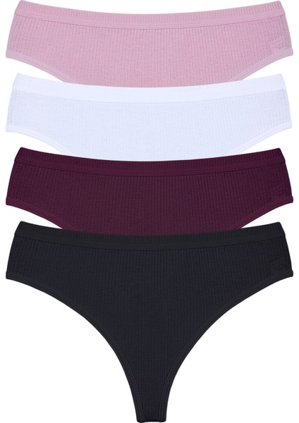 4'li Paket %100 Fitill Ilikrali Özel Bel Tanga Külot