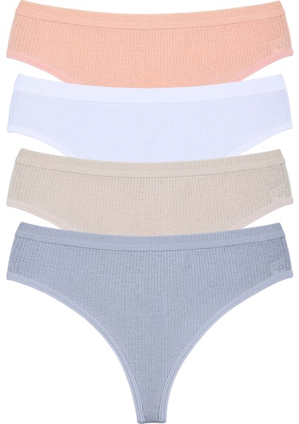 4'li Paket %100 Fitill Ilikrali Özel Bel Tanga Külot