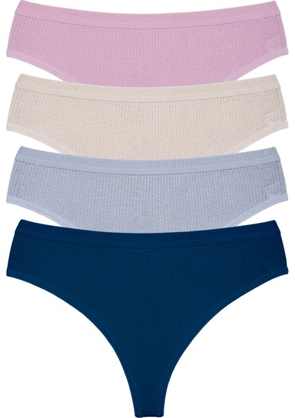 4'li Paket %100 Fitill Ilikrali Özel Bel Tanga Külot