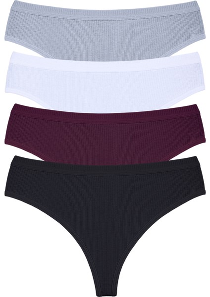 4'li Paket %100 Fitill Ilikrali Özel Bel Tanga Külot