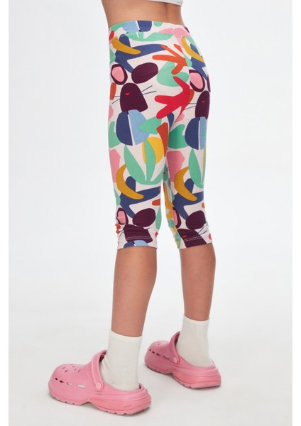 Cutouts Foliage Kız Çocuk Desenli Diz Altı Tayt Kapri fırsatları