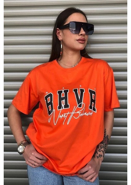 Kadın Bhvr Oversize Baskılı T-Shirt Bluz fiyatları