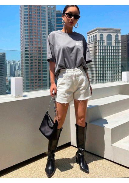 Kadın Cherısh Tıme Effect Baskılı Oversize Salaş T-Shirt Boyfriend fiyatları