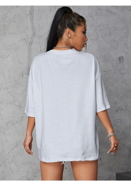 Bad Butterfly Baskılı Oversize T-Shirt Salaş Boyfirend modelleri