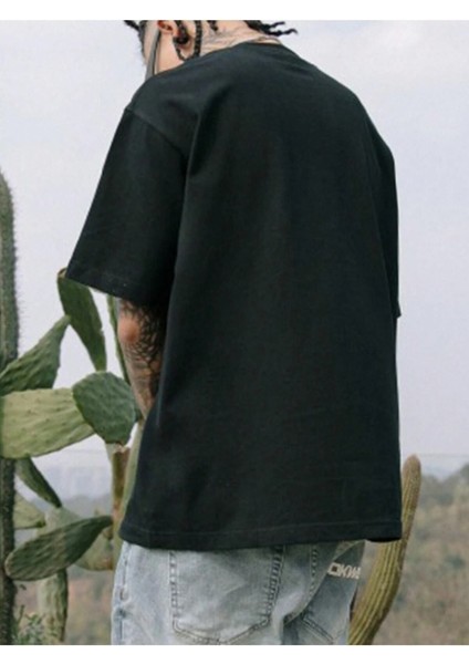 Stars Baskılı Oversize Erkek T-Shirt Salaş Boyfirend modelleri