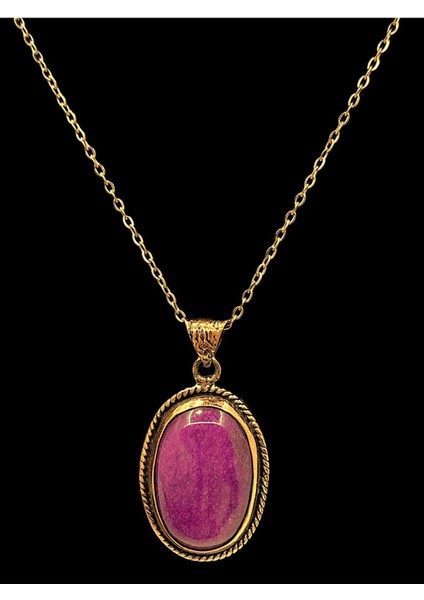 Kadın Doğal Taşlı Saf Bakır Kolye