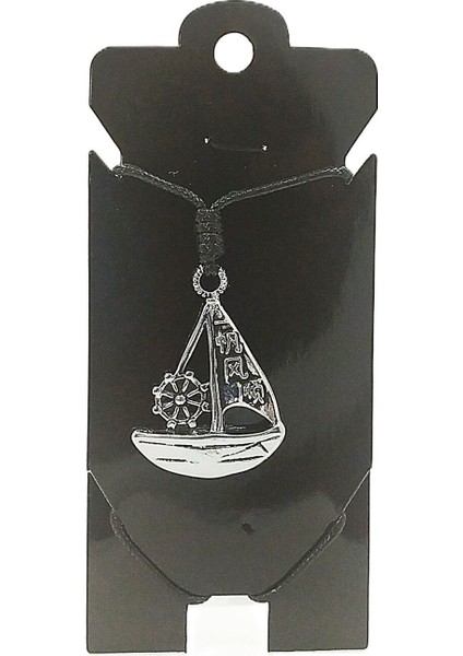 Unisex Kore Ip Askılı ve Krom Çelik Kaplamalı Tribal Kolye