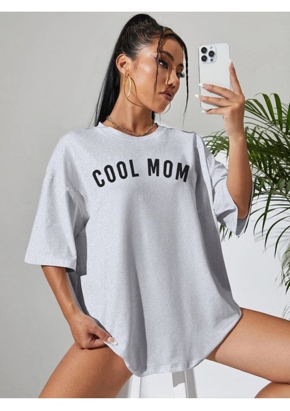 Cool Mom Baskılı Kadın Oversize Salas T-Shirt Boyfriend fırsatları