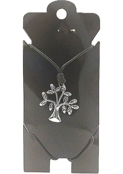 Unisex Kore Ip Askılı ve Krom Çelik Kaplamalı Tribal Kolye