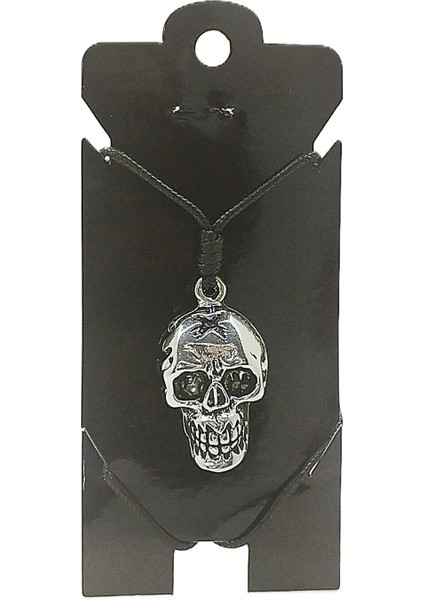 Unisex Kore Ip Askılı ve Krom Çelik Kaplamalı Tribal Kolye