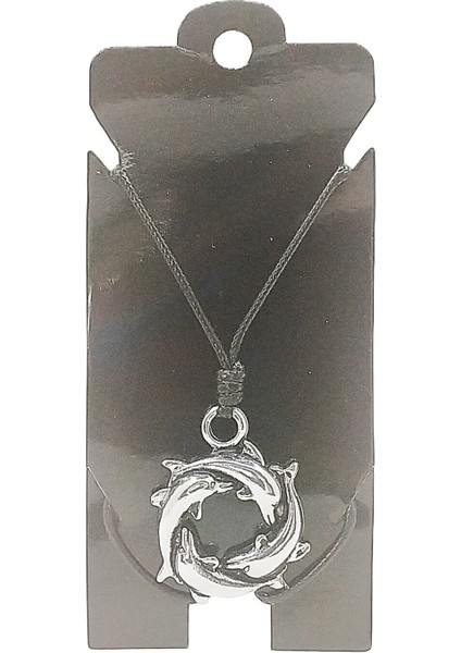Unisex Kore Ip Askılı ve Krom Çelik Kaplamalı Tribal Kolye