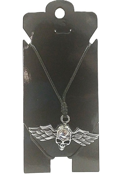 Unisex Kore Ip Askılı ve Krom Çelik Kaplamalı Tribal Kolye