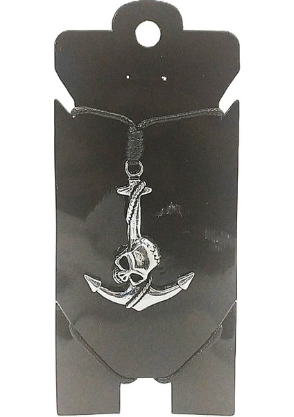 Unisex Kore Ip Askılı ve Krom Çelik Kaplamalı Tribal Kolye