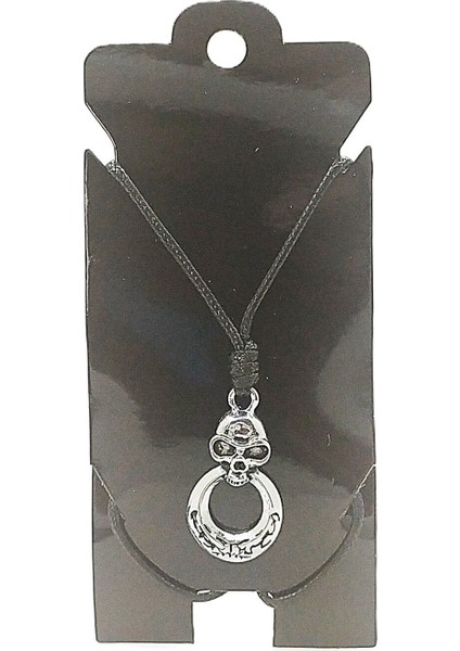 Unisex Kore Ip Askılı ve Krom Çelik Kaplamalı Tribal Kolye