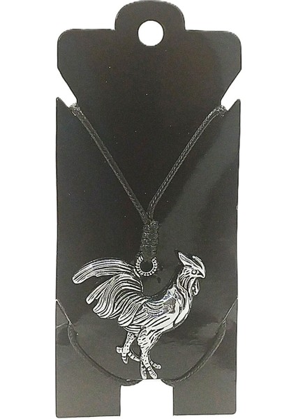 Unisex Kore Ip Askılı ve Krom Çelik Kaplamalı Tribal Kolye