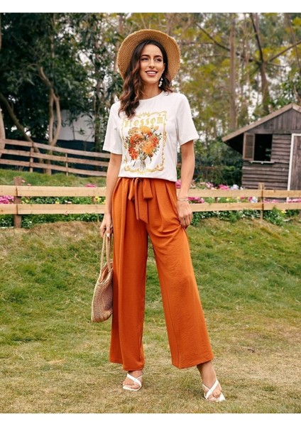 Beyaz Kadın Oversize T-Shirt Çiçek Baskılı fırsatları