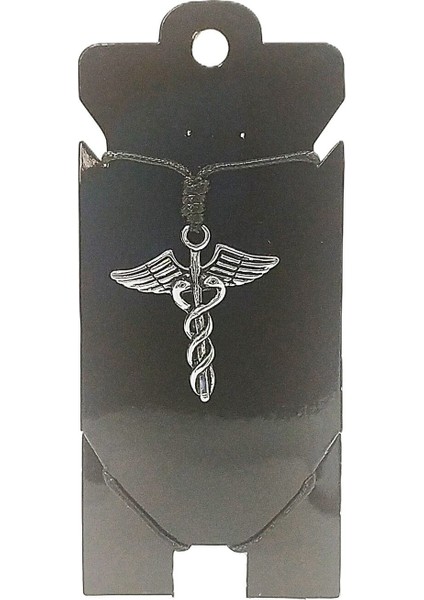 Unisex Kore Ip Askılı ve Krom Çelik Kaplamalı Tribal Kolye